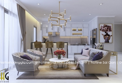 Thiết kế nội thất chung cư cao cấp tại golden palace căn 98m2